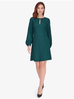 Tommy Hilfiger | Women's Teal Long-Sleeve A-Line Dress